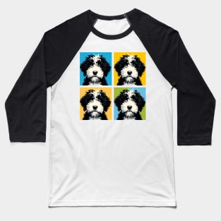 Pop Retro Portuguese Water Dog Art Painting - Cute Puppy Baseball T-Shirt